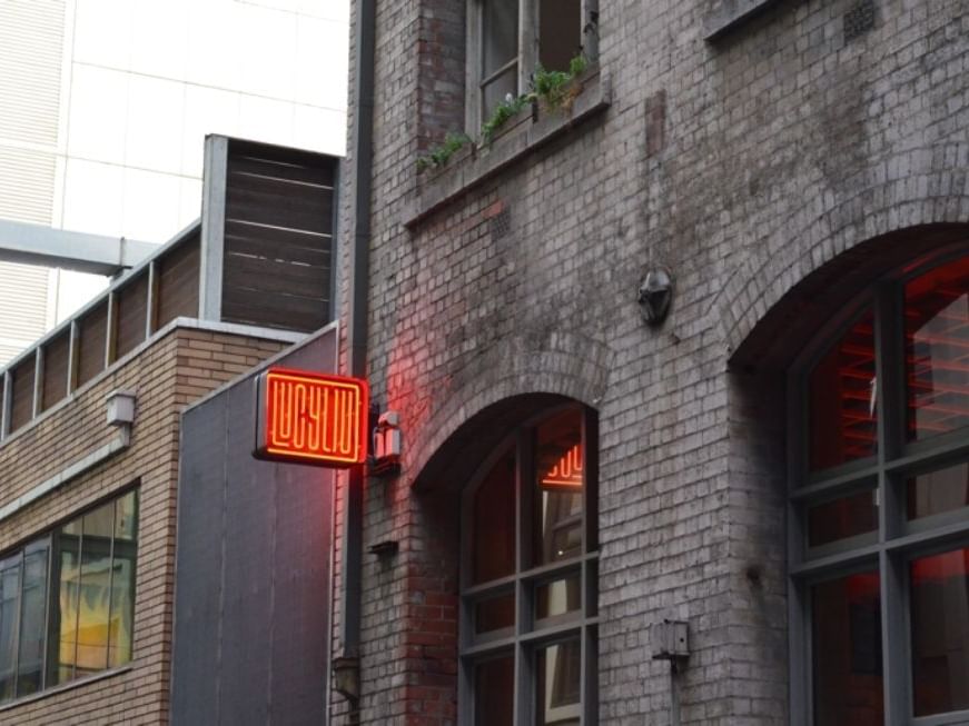 Exterior of entrance to restaurant at Brady Hotel Jones Lane