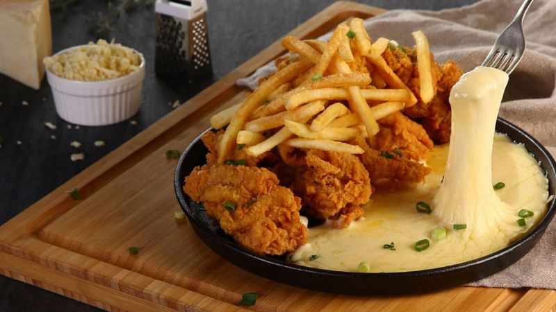 Nuggets & fries served in K Fry Urban Korean at Sunway Resort