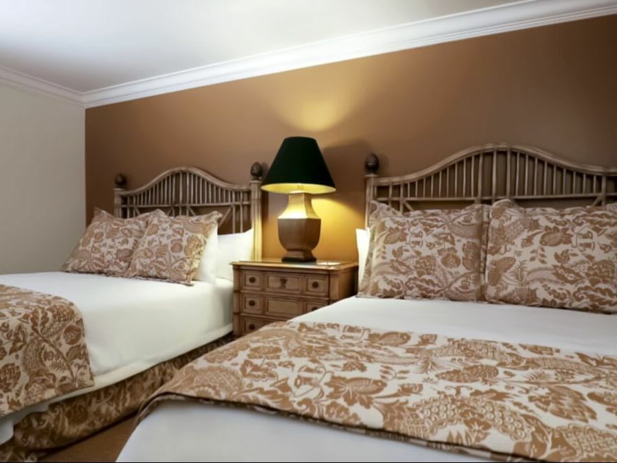 Twin beds in Double queen bedroom at Santa Barbara Inn