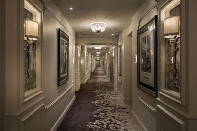 Art hung on the wall in the guestroom at Ivey's Hotel