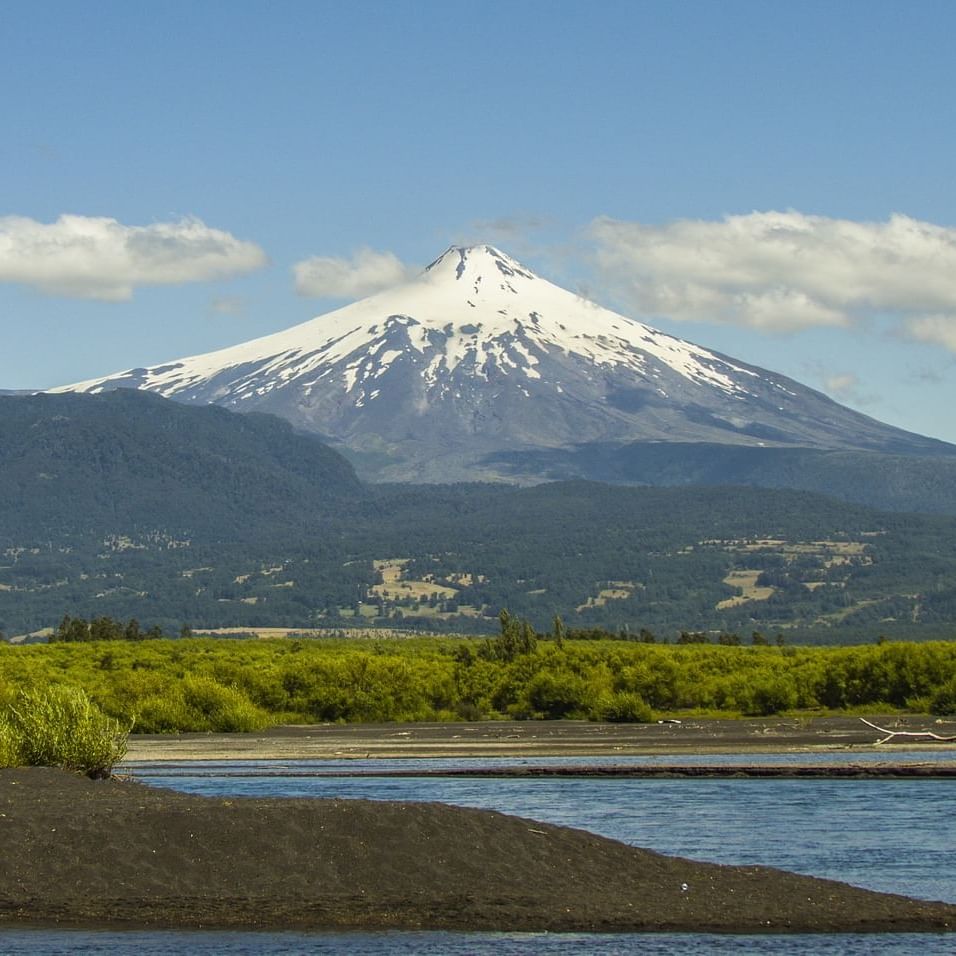 Landscape view of a volcano in Pucan, Chile near DOT Hotels