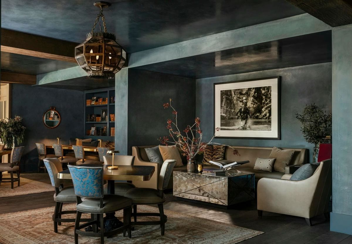 The Granduca Library, with a stylish decor & cozy seating at Granduca Houston, one of the top restaurants in Houston