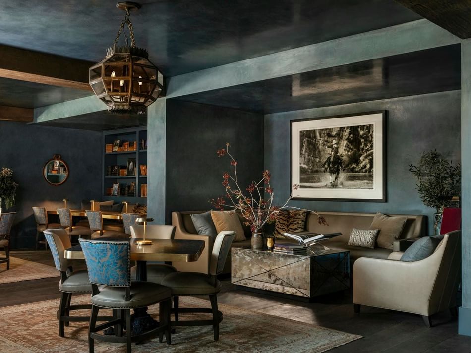 The Granduca Library, with a stylish decor & cozy seating at Granduca Houston, one of the top restaurants in Houston