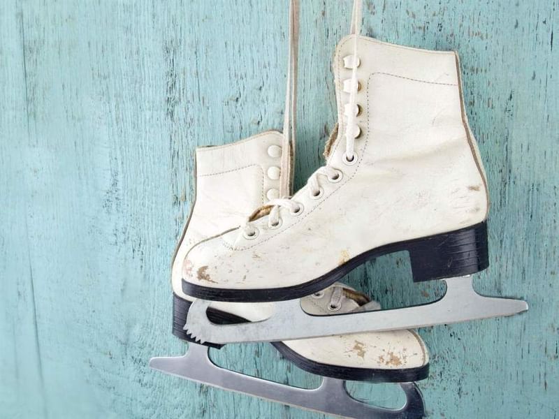 Close-up of a pair of ice skates near Falkensteiner Hotels