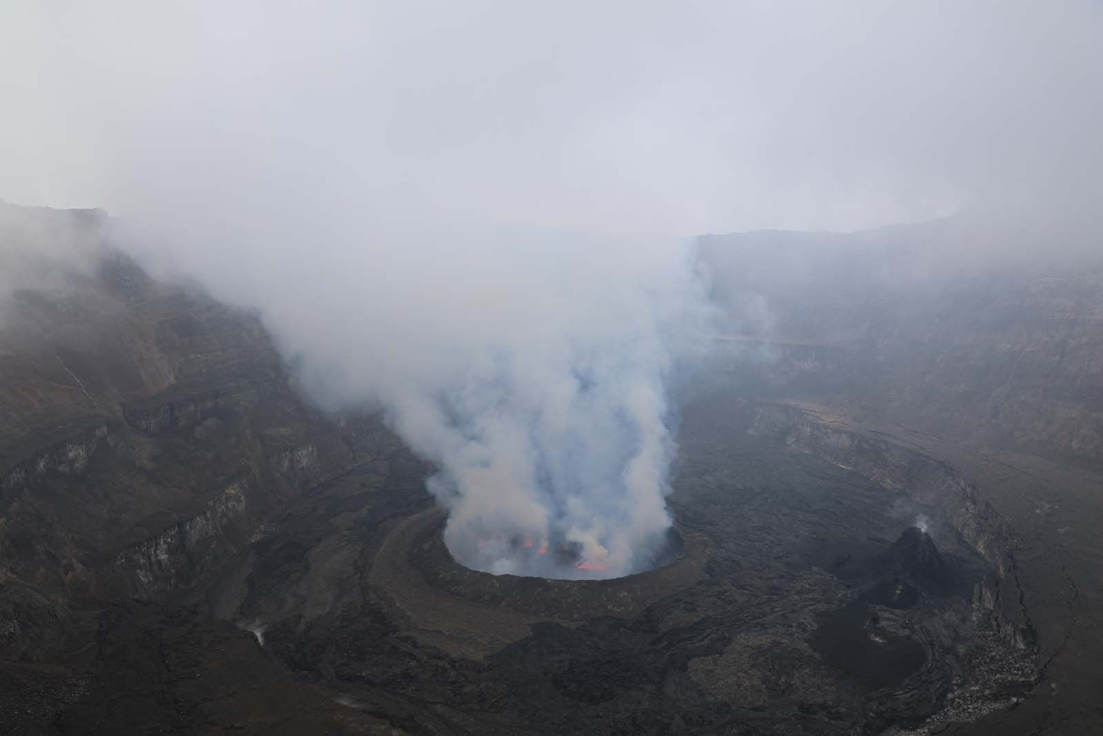 A Misty Volcano near Goma Serena Hotel