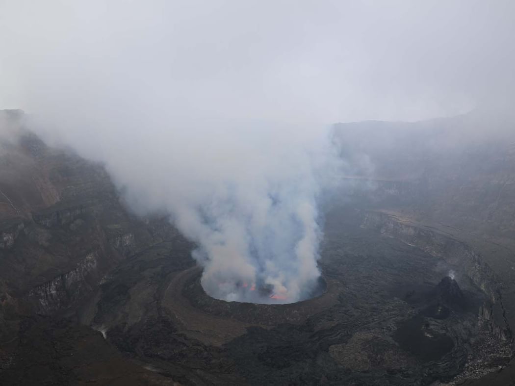 A Misty Volcano near Goma Serena Hotel