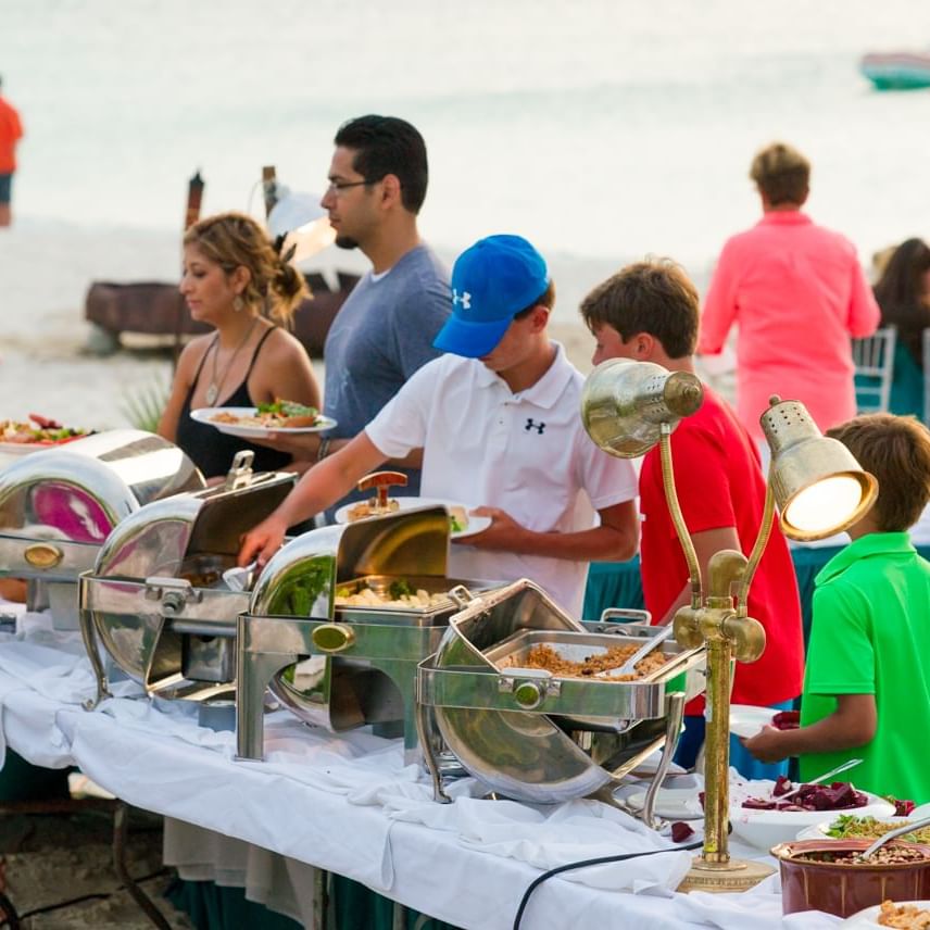 Buffet on the beach at The Somerset On Grace Bay