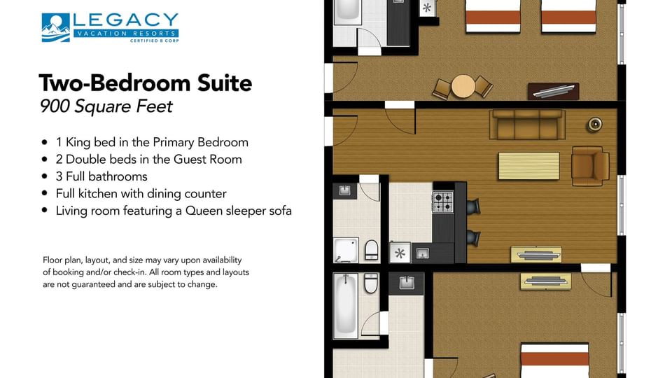 Two-Bedroom Suite Floor Plan