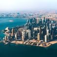 Aerial view of Doha near The Royal Riviera Hotel
