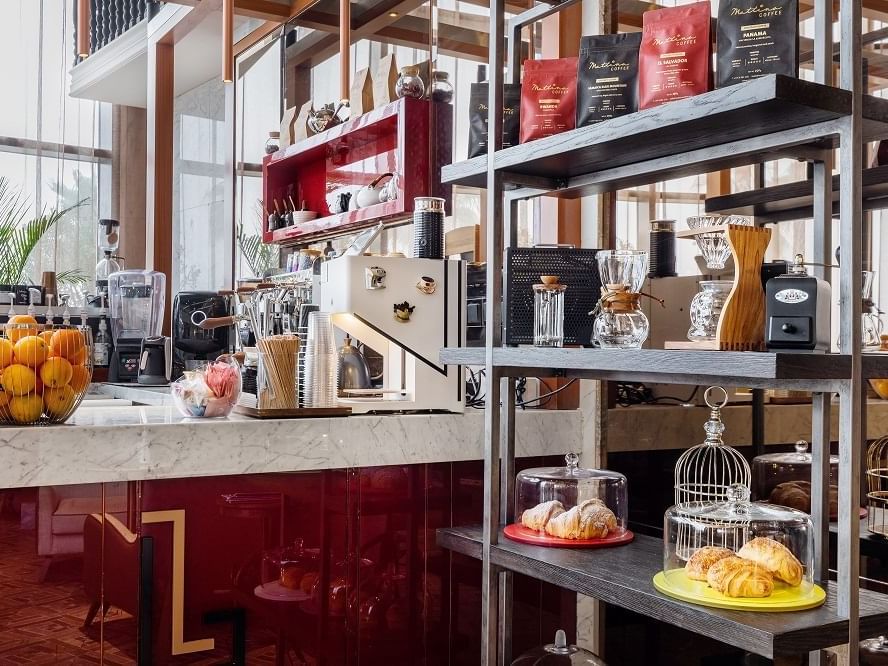 Interior of the cashier of L'cafe at Paramount Hotel Dubai