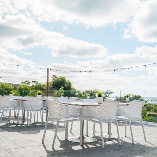 Outdoor dining with Ocean views