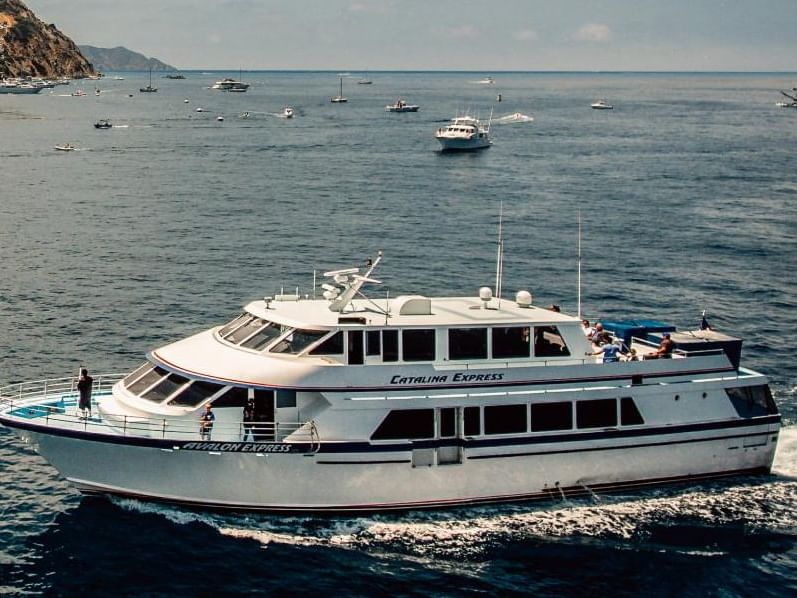 Catalina Express cruising through the ocean near Catalina Island Company