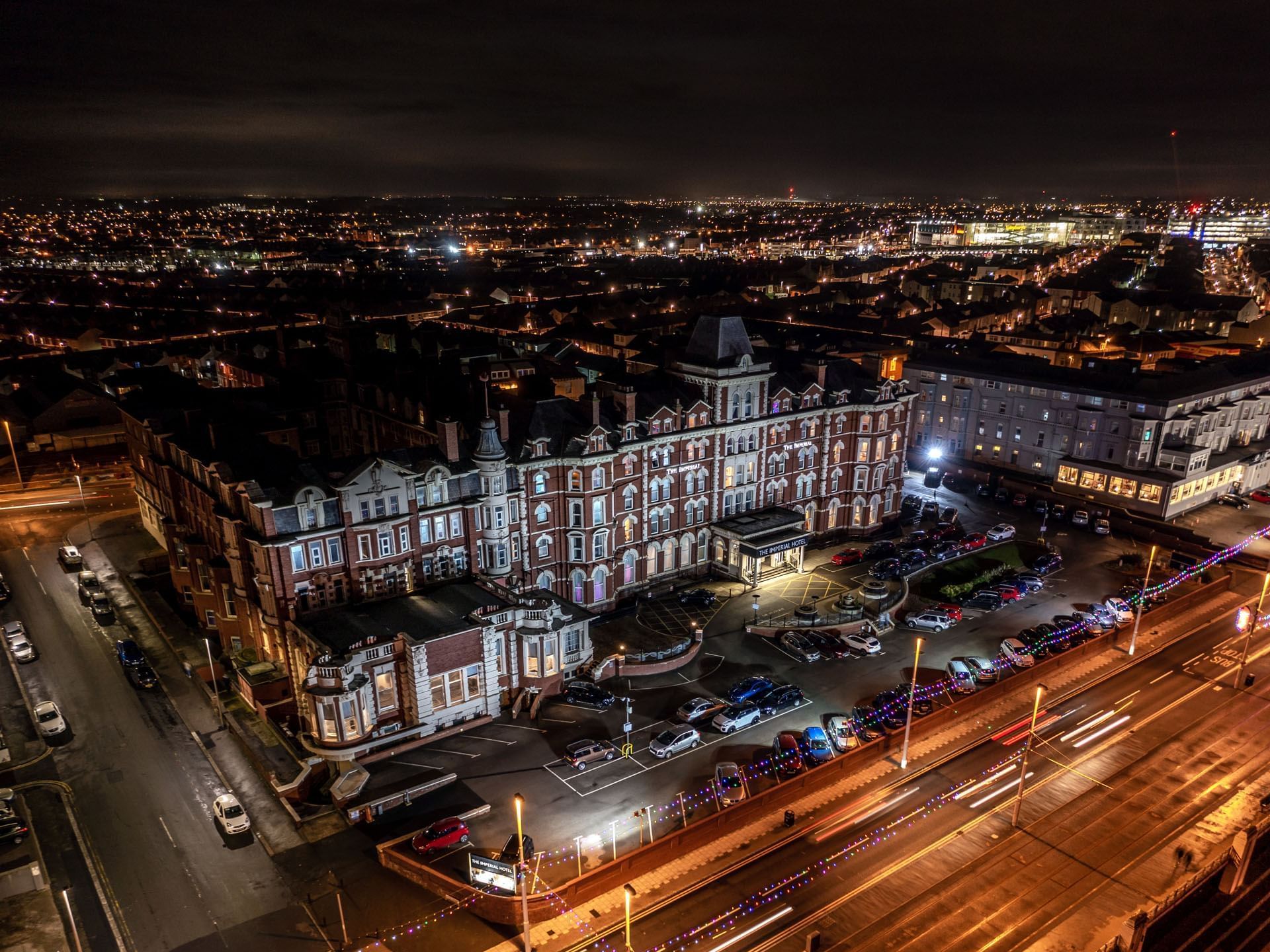 Aerial view near The Imperial Hotel Blackpool