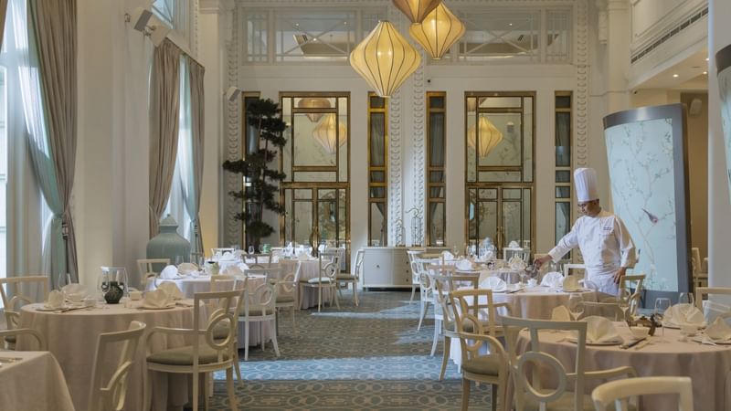 Interior of the Jade restaurant at Fullerton Singapore