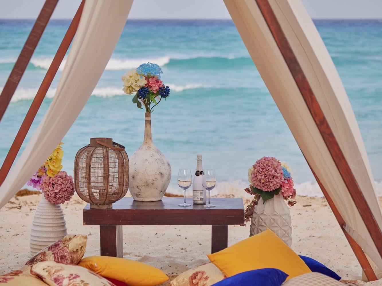 Romantic canopy by the beach at Live Aqua Resorts