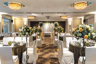 Wedding Decorations in a Hall at Goodwood Park Hotel