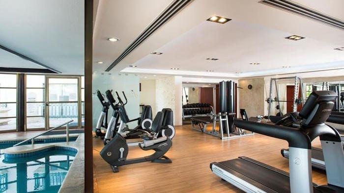 The well-equipped fitness center at Fiesta Americana Mérida