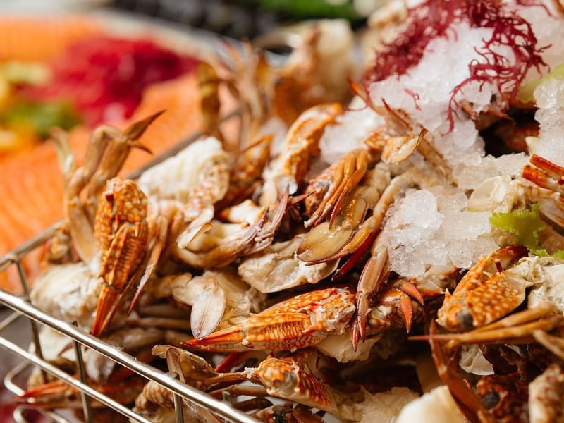 Seafoods in Epicurean restaurant at Crown Towers Sydney
