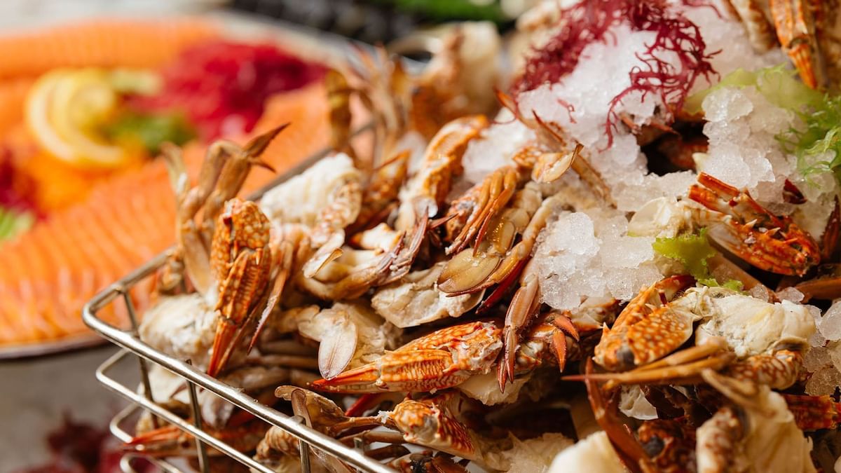 Seafoods in Epicurean restaurant at Crown Towers Sydney