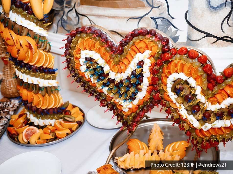 A variety of desserts arranged in a heart shape - Lexis Suites Penang