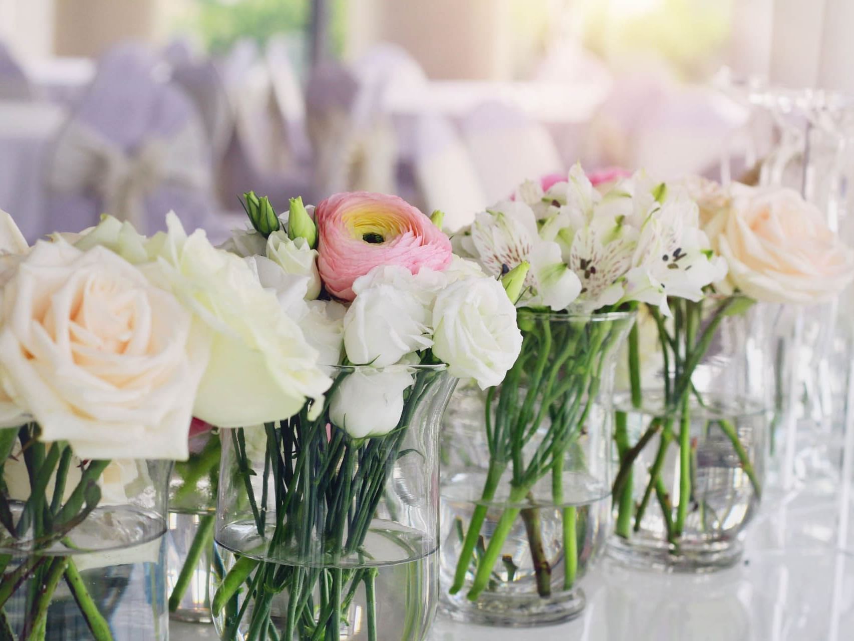 Close-up of fresh flowers on a table décor at Grand Chancellor Townsville