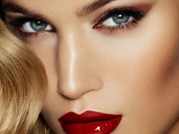 face of woman with makeup