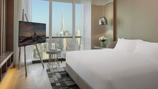 Silver Screen Suite with a king bed at Paramount Hotel Dubai