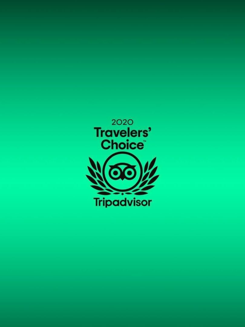 Logo of TripAdvisor 2020 Travelers' Choice award used at Le Grand Hôtel des Thermes