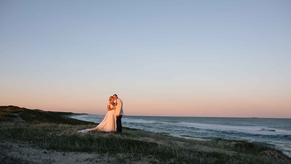 Beautiful Sunset at beach wedding central coast