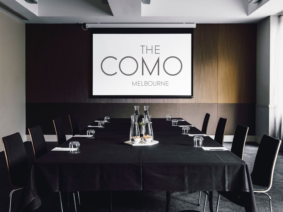 Dining table & pantry in Gold Suite at The Como Hotel Melbourne