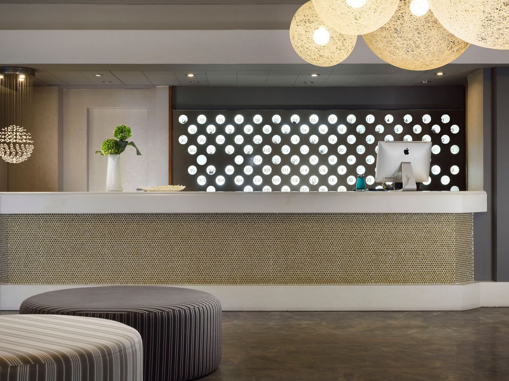Interior of reception area at Golf Hotel Punta Ala