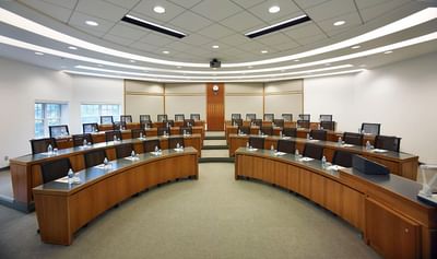 Tiered amphitheater seating in Elm Room Amphitheatre at Spencer Hotel, offering meeting rooms in London, Ontario