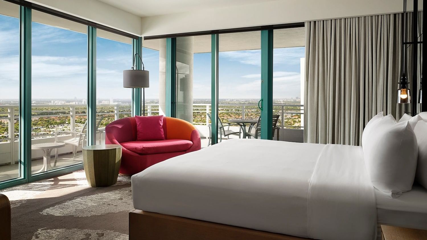 Spacious corner room with panoramic views of the intracoastal.