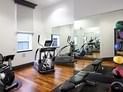 The fully equipped fitness room at The La Pensione Hotel