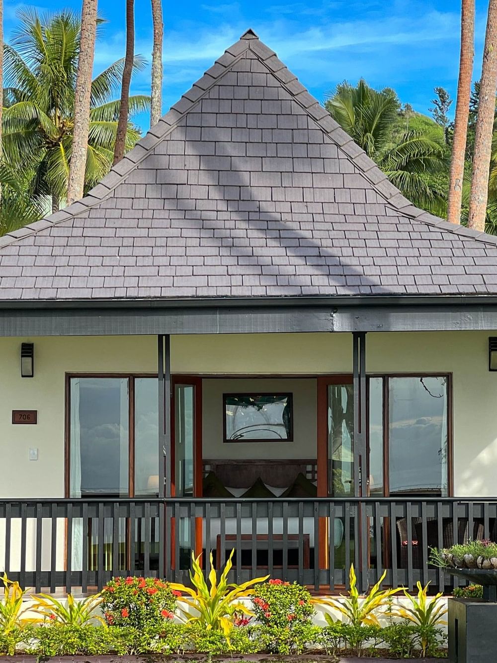 Studio Villa with a porch and garden view at The Naviti Resort in Korolevu.