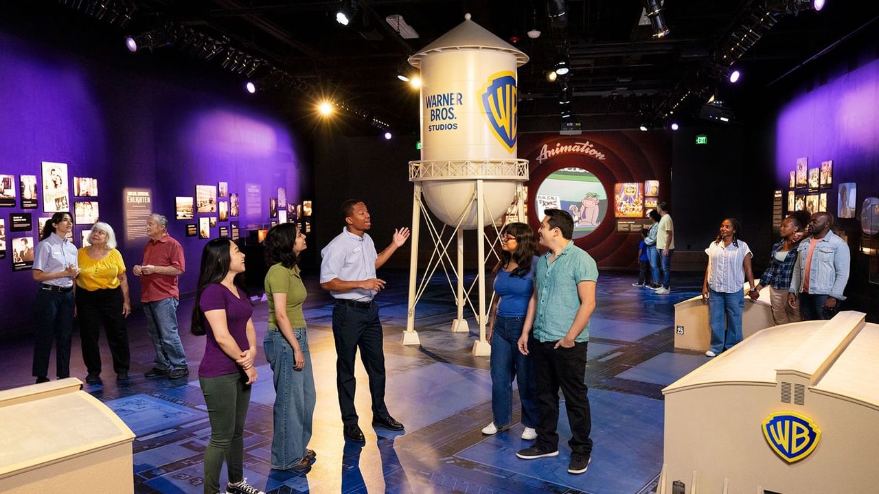 Group of people at a Warner Bros studio tour