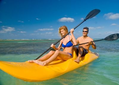 A couple do sea kayaking near Holiday Inn Montego Bay