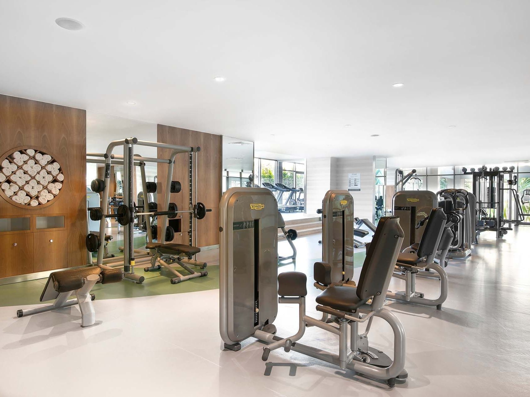 Exercise equipment well arranged in BeFine Fitness at Titanic Deluxe Lara