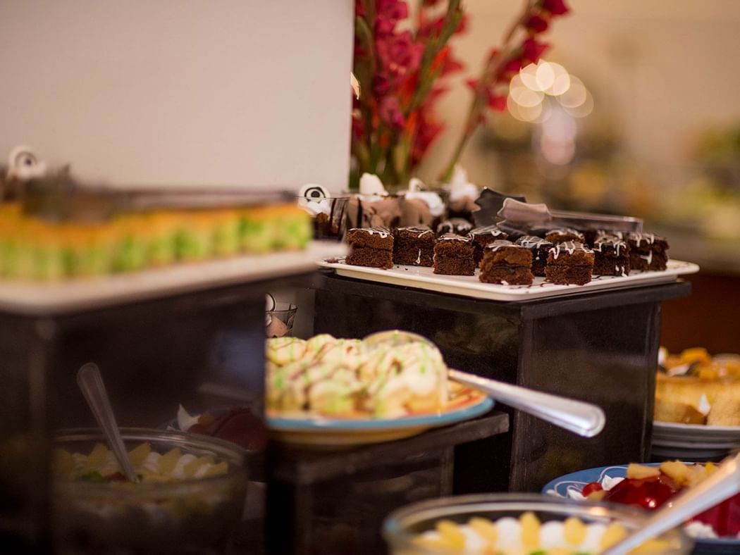 Dessert display in Ziarat Coffee Shop at Quetta Serena Hotel