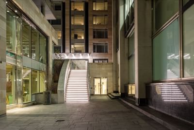 Outdoor terrace with a staircase at ReStays Ottawa
