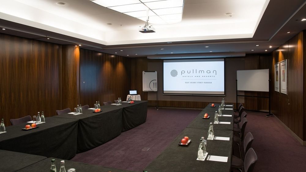 U-shaped table in Macquarie Rooms at Pullman Quay Grand Sydney 