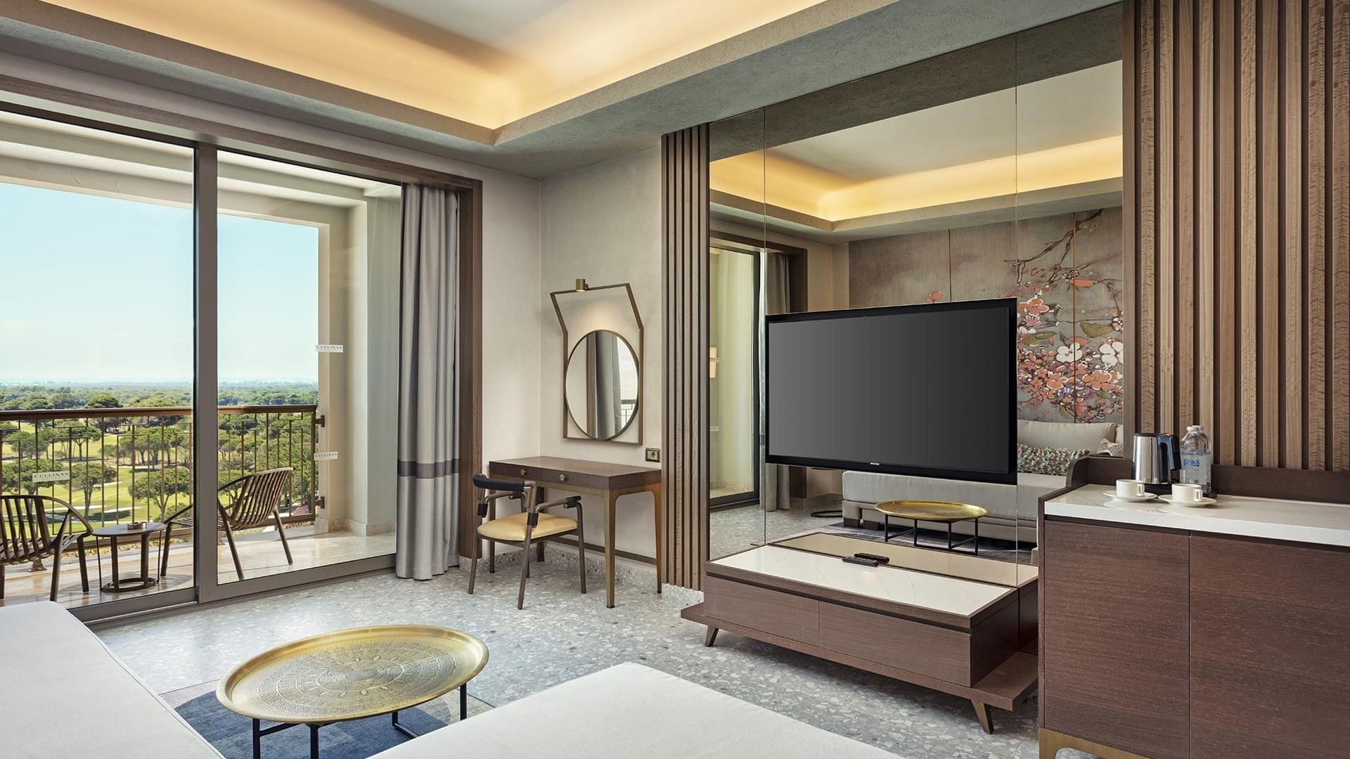 Work desk & mirror by TV lounge area of Family Room at Cullinan Belek