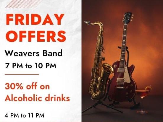 Friday Happy Hour 30% off with Weavers Band