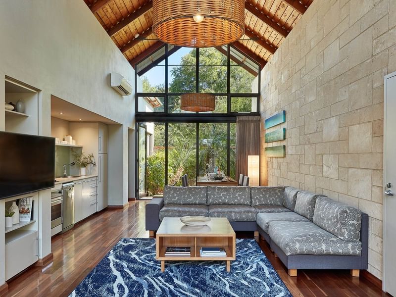 Living area of a Two Bedroom Villa at Pullman Bunker Bay Resort