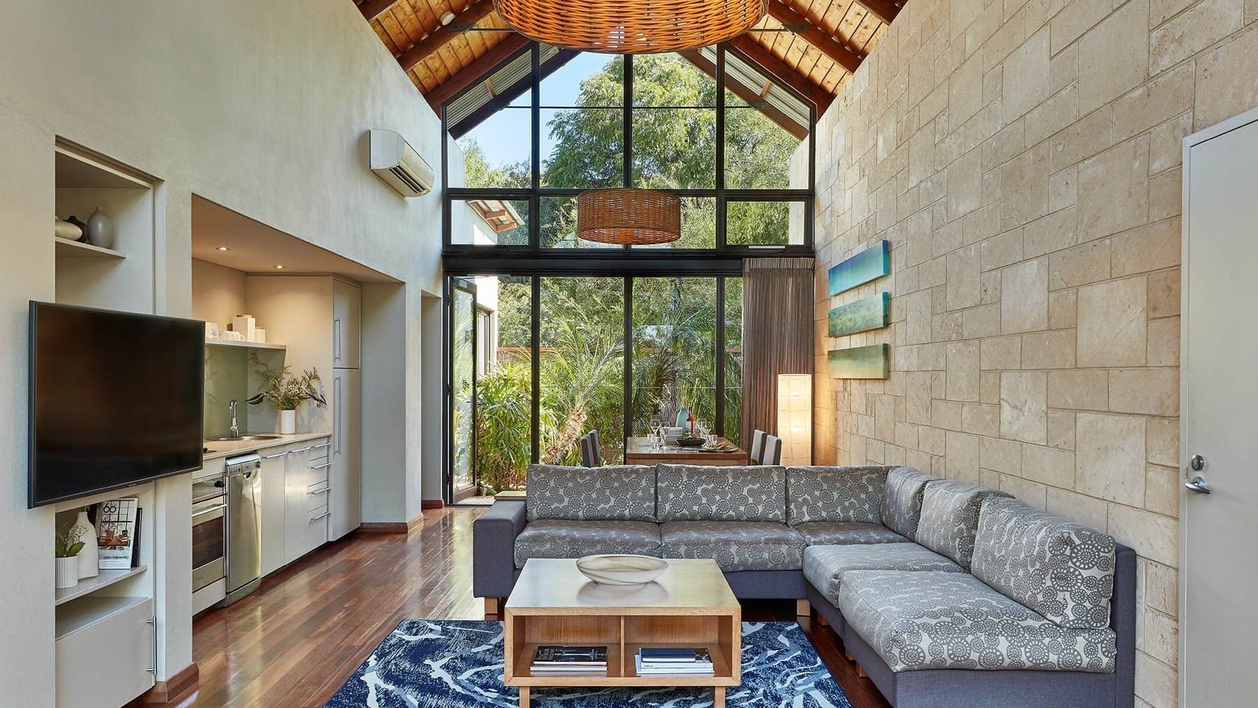 Living area of a Two Bedroom Villa at Pullman Bunker Bay Resort