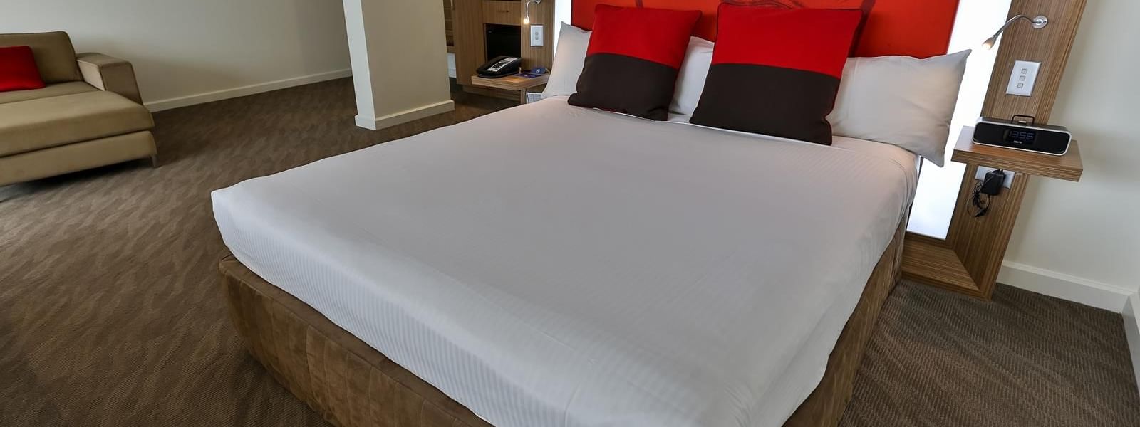 Interior of Standard King Room with king bed at Novotel Sydney