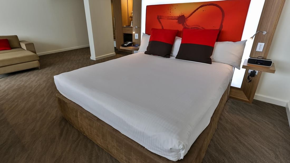 Interior of Standard King Room with king bed at Novotel Sydney