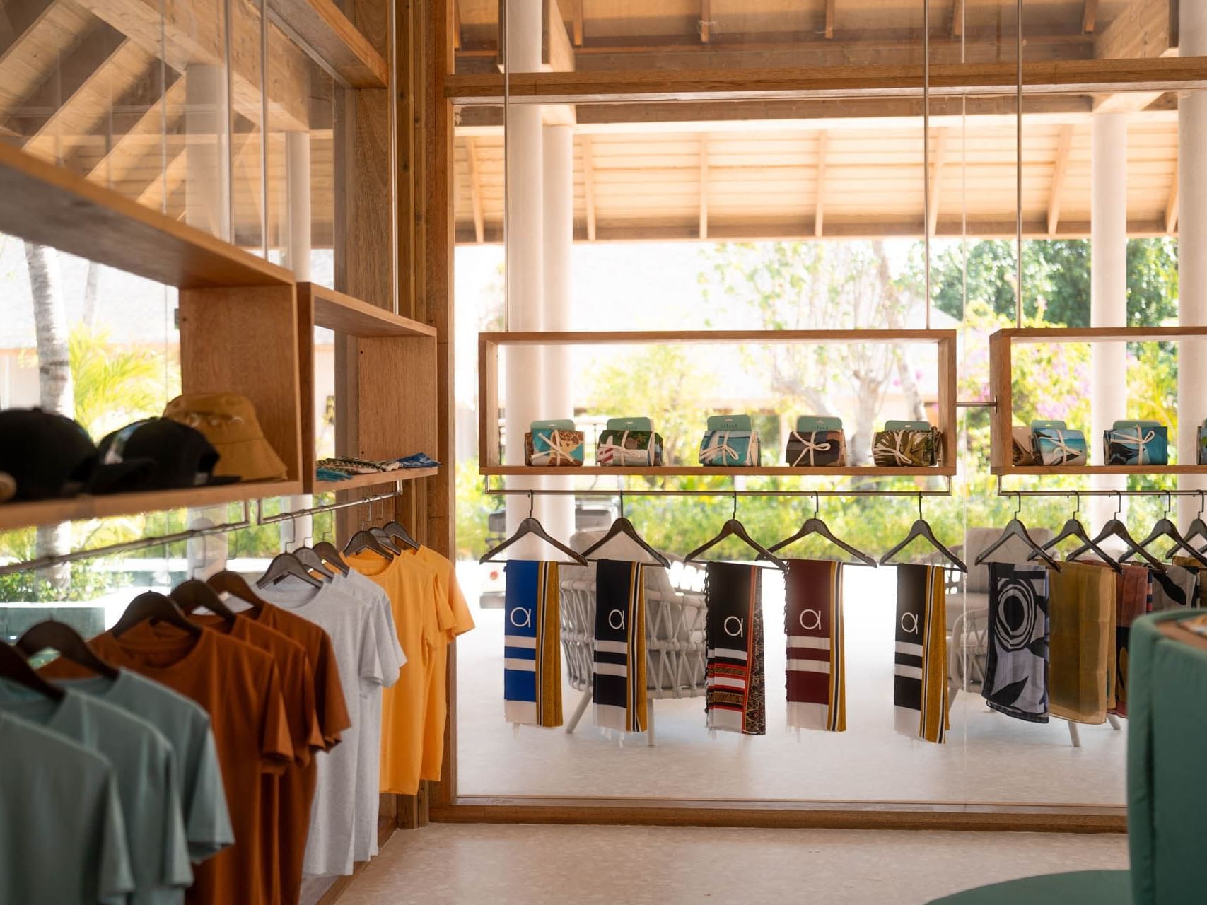 Clothes and items shelfed in the Boutique at Ananea Madivaru Maldives