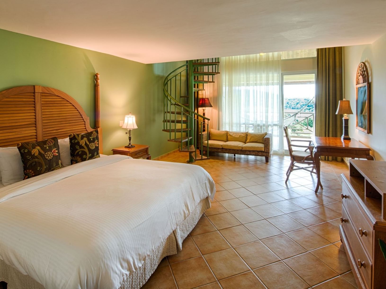 King bed in spacious Family Loft at Gamboa Resort