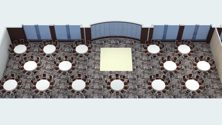 3D model of banquet tables setup at Novotel Melbourne
